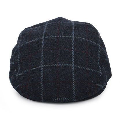 Casquette Plate en Laine Vierge à Carreaux bleu marine CITY SPORT OLD
