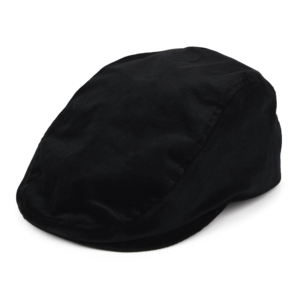 Casquette Plate en Velours Côtelé noir KANGOL