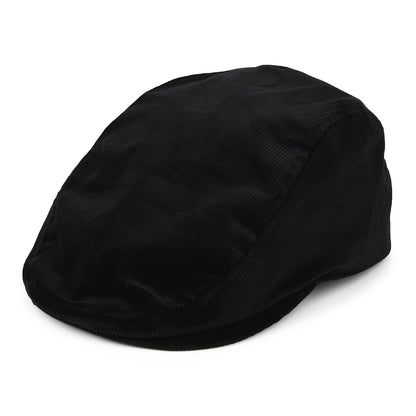 Casquette Plate en Velours Côtelé noir KANGOL