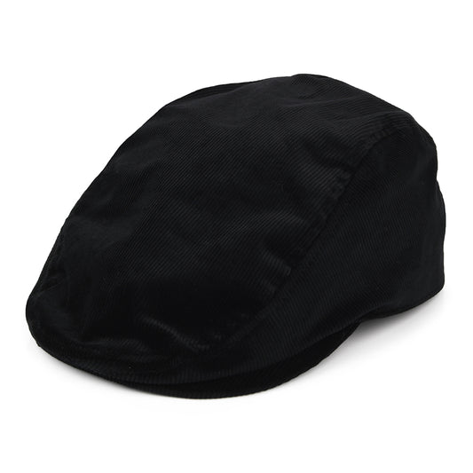 Casquette Plate en Velours Côtelé noir KANGOL