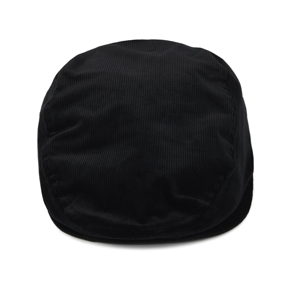 Casquette Plate en Velours Côtelé noir KANGOL