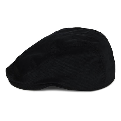 Casquette Plate en Velours Côtelé noir KANGOL