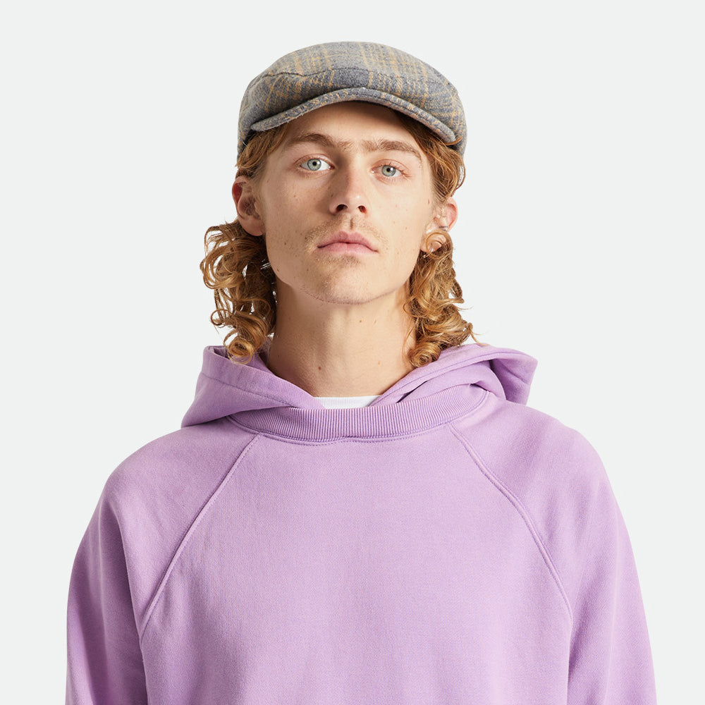 Casquette Plate à Carreaux Hooligan beige sable-gris BRIXTON