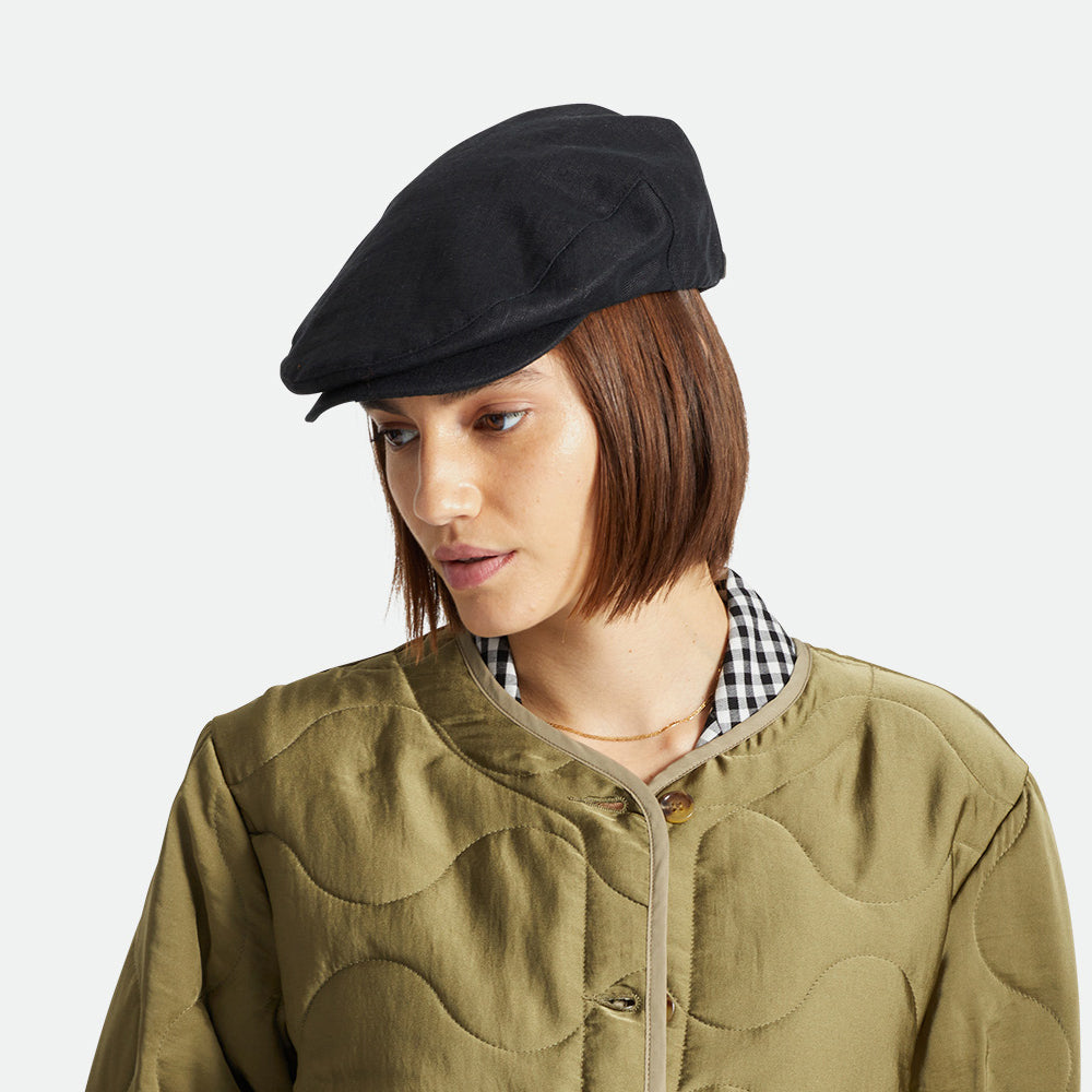 Casquette Plate en Chanvre Hooligan X noir BRIXTON