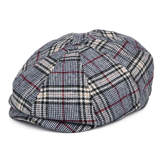 Casquette Gavroche à Carreaux Brood bleu-blanc cassé BRIXTON