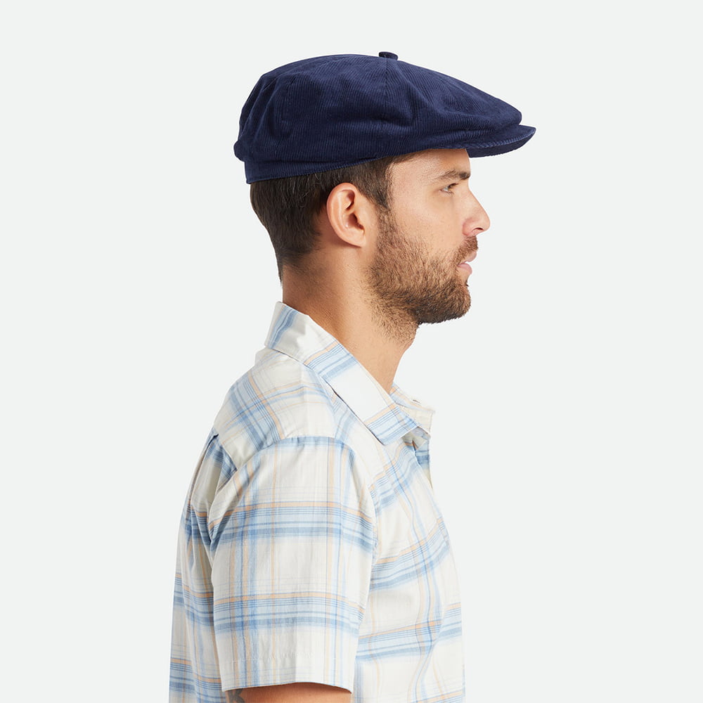 Casquette Gavroche en Velours Côtelé Ample Brood bleu marine BRIXTON