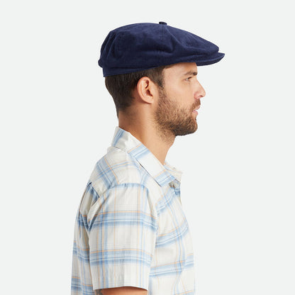 Casquette Gavroche en Velours Côtelé Ample Brood bleu marine BRIXTON