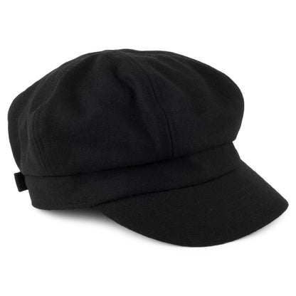 Casquette Gavroche en Laine Mélangée noir SUR LA TÊTE