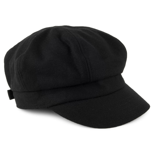 Casquette Gavroche en Laine Mélangée noir SUR LA TÊTE