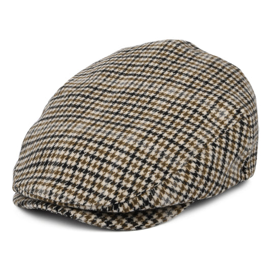 Casquette Plate Pied-de-Poule Hooligan blanc cassé-sable BRIXTON