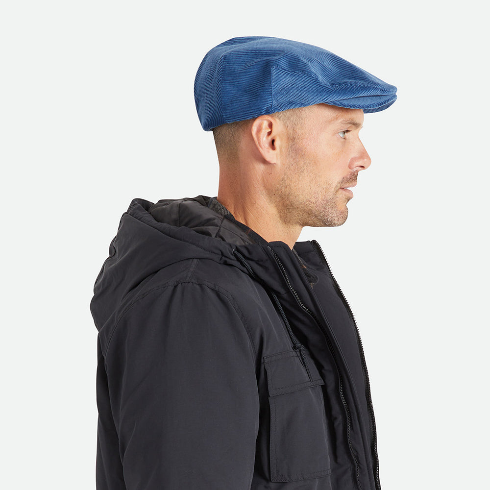 Casquette Plate en Velours Côtelé Hooligan bleu BRIXTON