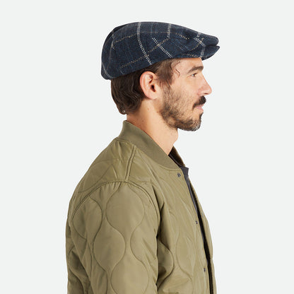 Casquette Plate Ample à Carreaux Hooligan bleu-noir BRIXTON