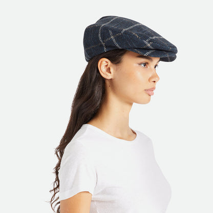 Casquette Plate Ample à Carreaux Hooligan bleu-noir BRIXTON