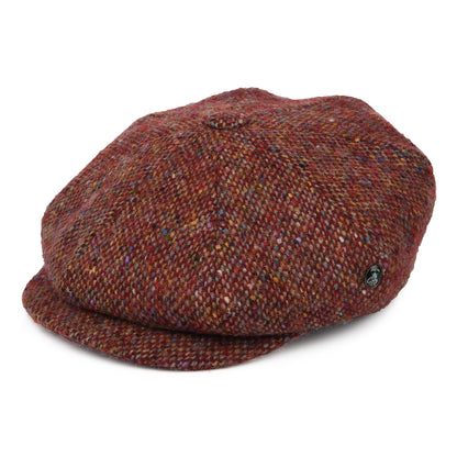 Casquette Gavroche en Tweed du Donegal Chiné Calotte Profonde vin-multi CITY SPORT