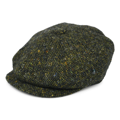 Casquette Gavroche en Tweed du Donegal Chiné Calotte Profonde forêt-multi CITY SPORT