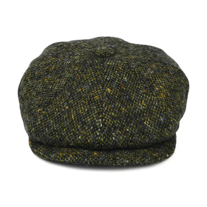 Casquette Gavroche en Tweed du Donegal Chiné Calotte Profonde forêt-multi CITY SPORT