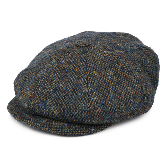 Casquette Gavroche en Tweed du Donegal Chiné Calotte Profonde bleu-multi CITY SPORT