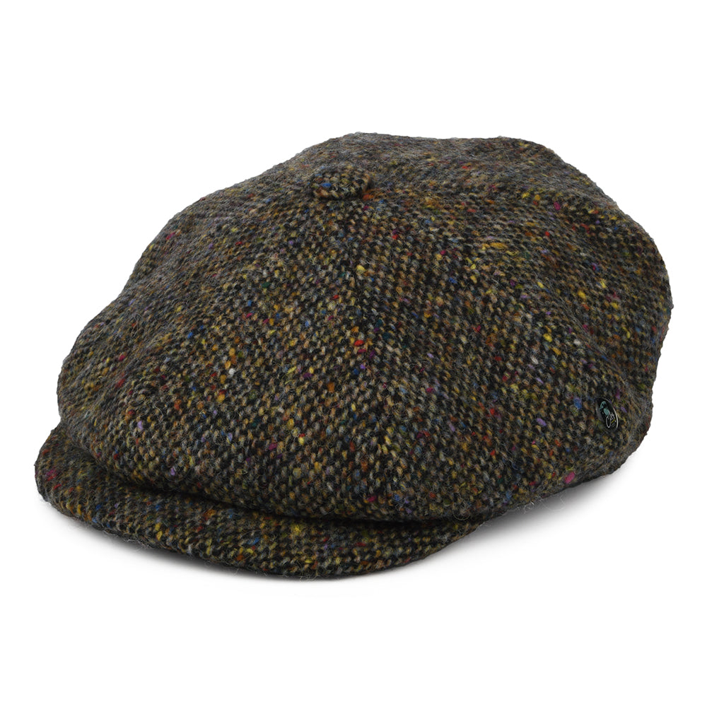 Casquette Gavroche en Tweed du Donegal Chiné Calotte Profonde multicolore CITY SPORT