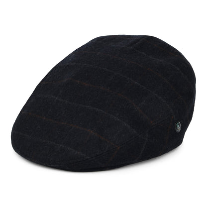 Casquette Plate en Laine Loden à Carreaux bleu marine CITY SPORT