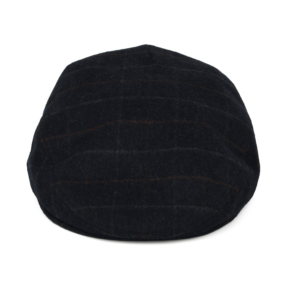 Casquette Plate en Laine Loden à Carreaux bleu marine CITY SPORT