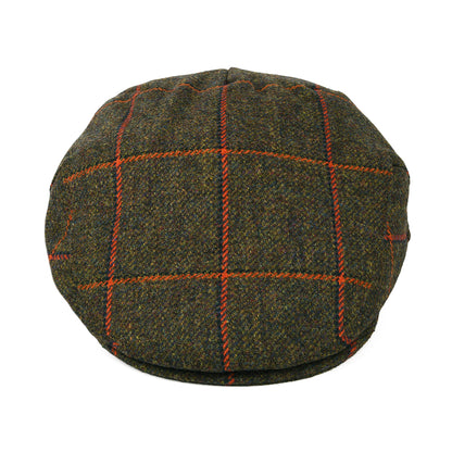 Casquette Plate Imperméable à Carreaux olive-orange FAILSWORTH