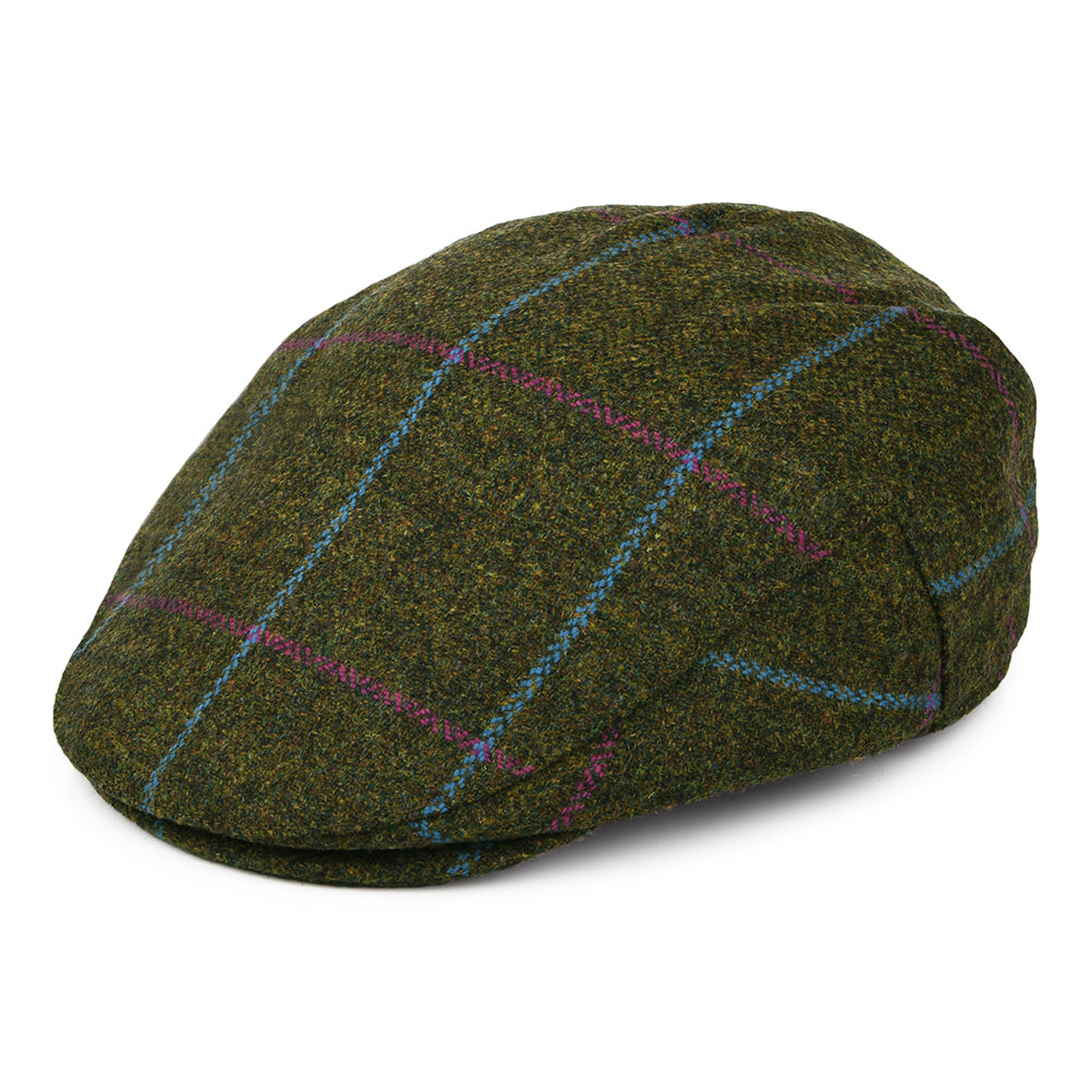 Casquette Plate Imperméable à Carreaux olive-violet-bleu FAILSWORTH