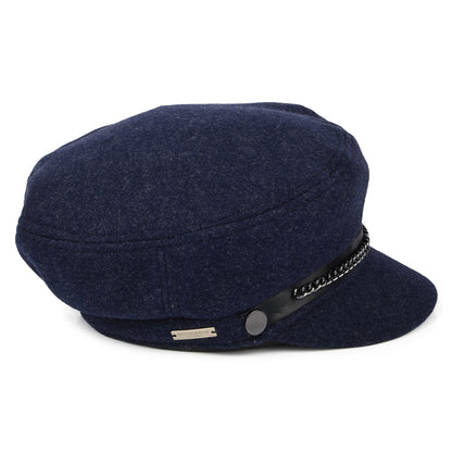 Casquette Gavroche en Feutre bleu marine SEEBERGER