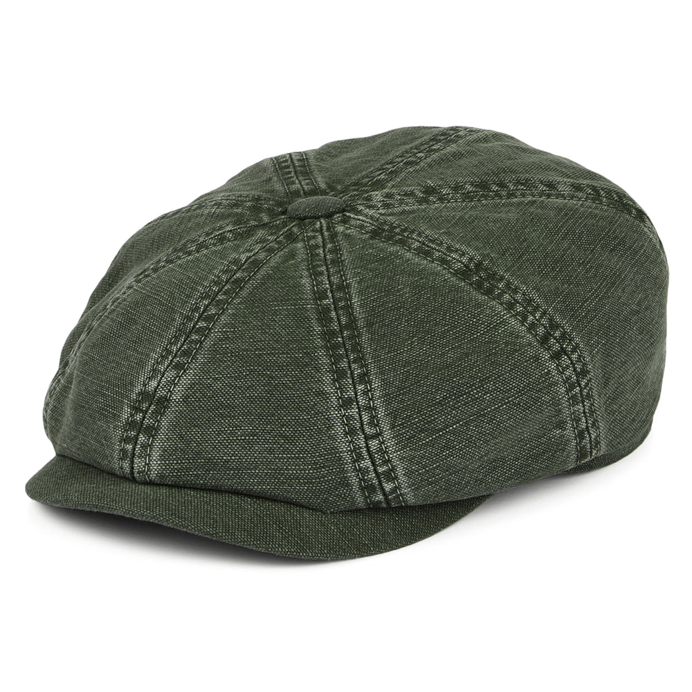 Casquette Gavroche en Coton et Lin Hatteras olive STETSON