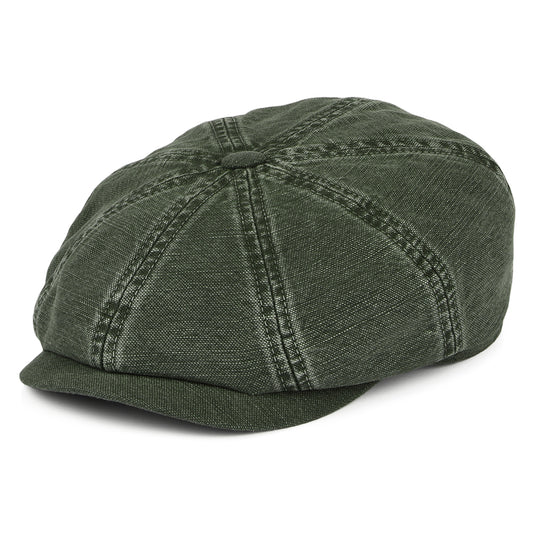 Casquette Gavroche en Coton et Lin Hatteras olive STETSON