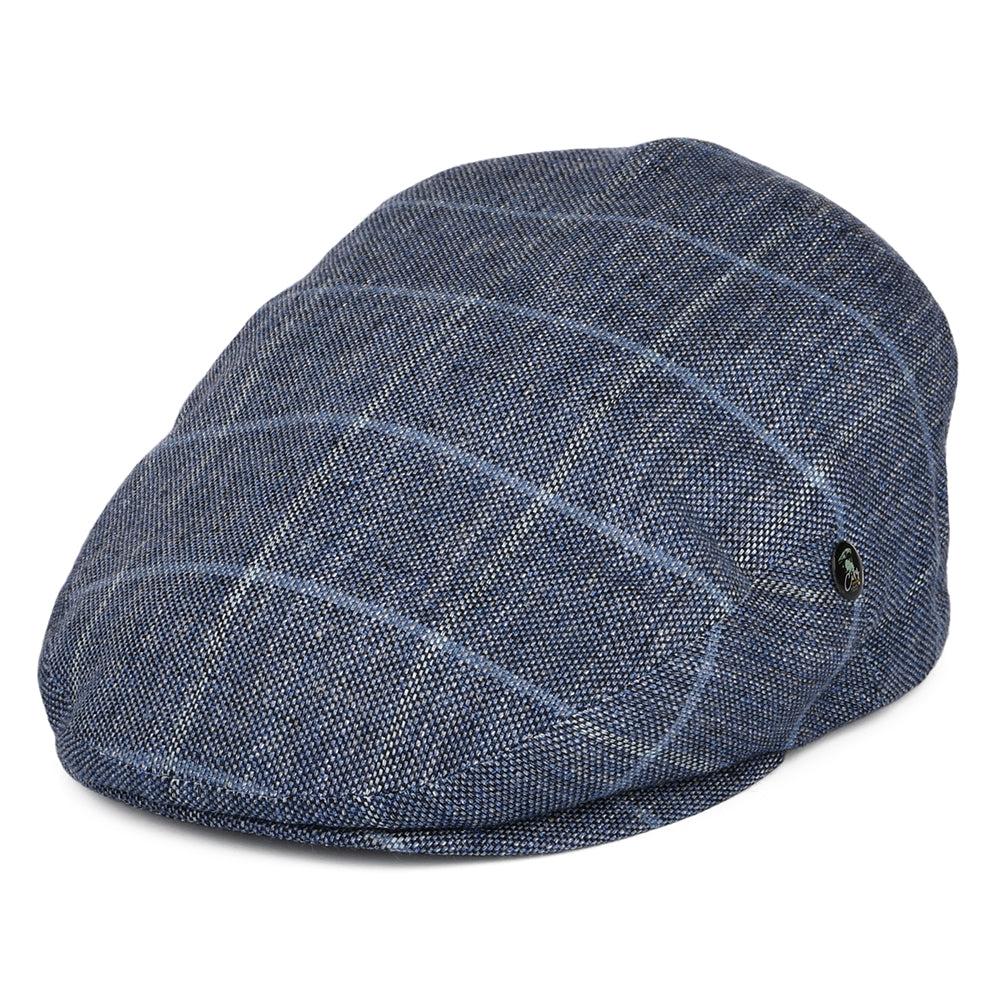 Casquette Plate en Coton Mélangé à Carreaux bleu marine-bleu CITY SPORT
