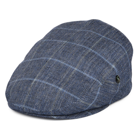 Casquette Plate en Coton Mélangé à Carreaux bleu marine-bleu CITY SPORT