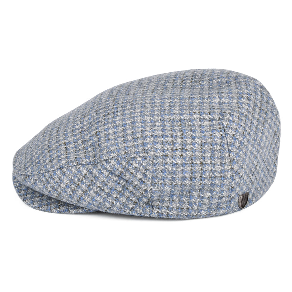 Casquette Plate Pied-de-Poule Hooligan bleu-blanc cassé BRIXTON