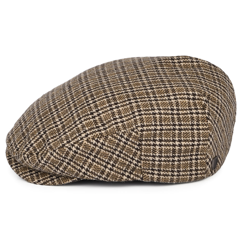 Casquette Plate Pied-de-Poule Hooligan marron foncé-sable BRIXTON
