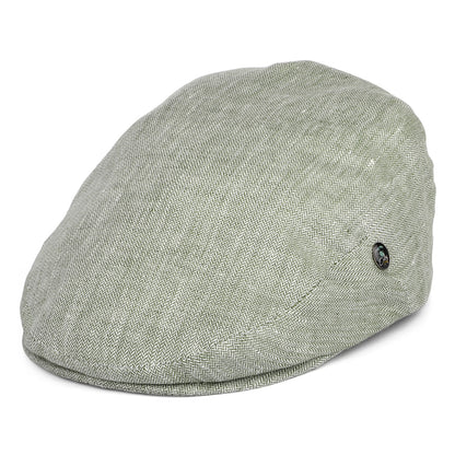 Casquette Plate en Lin à Micro Chevrons sauge CITY SPORT