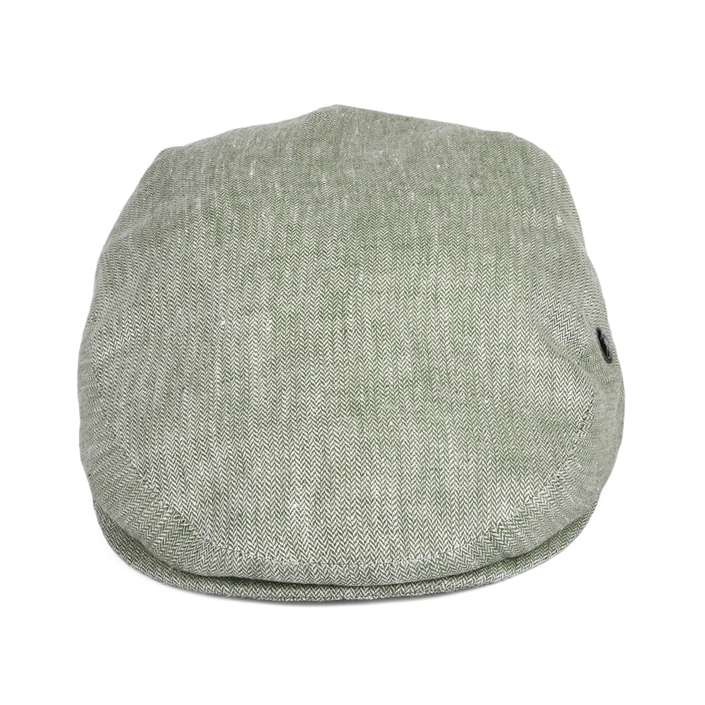 Casquette Plate en Lin à Micro Chevrons sauge CITY SPORT