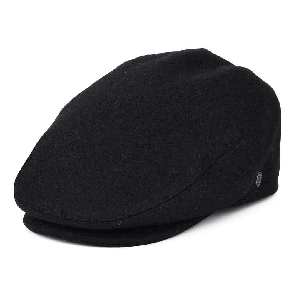 Casquette Plate en Laine Melton noir JAXON & JAMES