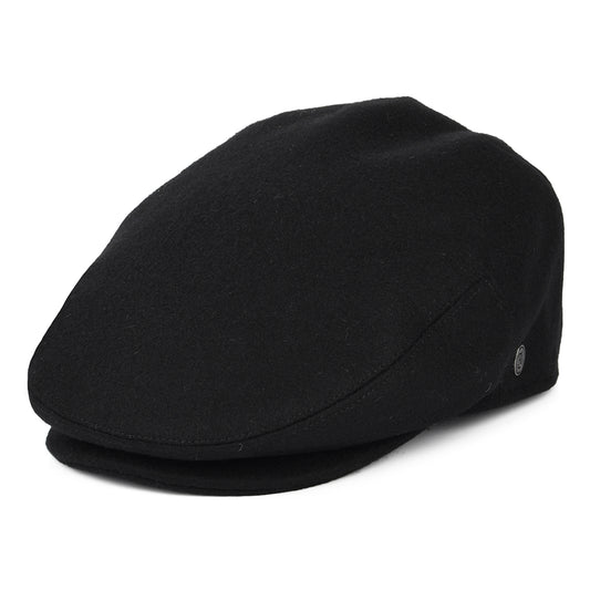 Casquette Plate en Laine Melton noir JAXON & JAMES