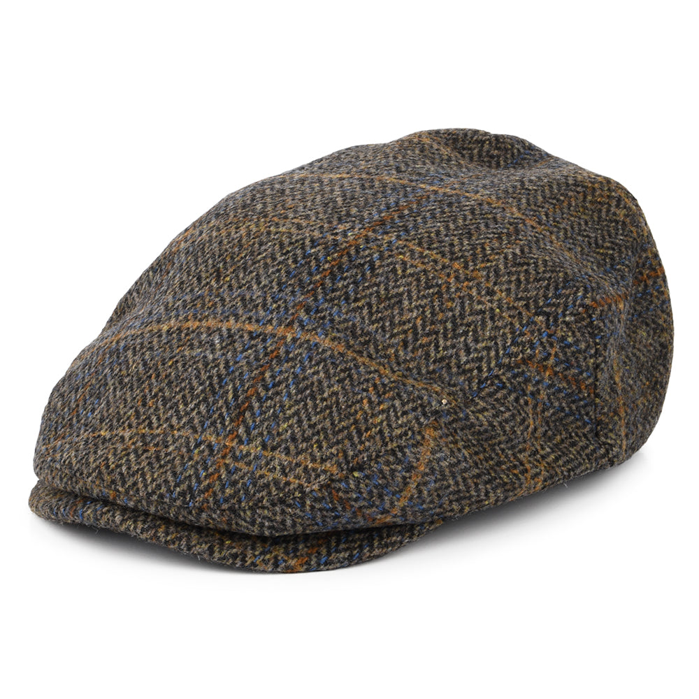 Casquette Plate à Carreaux et Chevrons Hooligan noir délavé-marron BRIXTON
