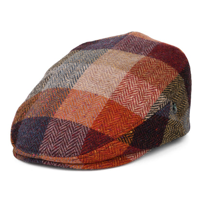 Casquette Plate en Tweed du Donegal Patch à Chevrons multicolore CITY SPORT