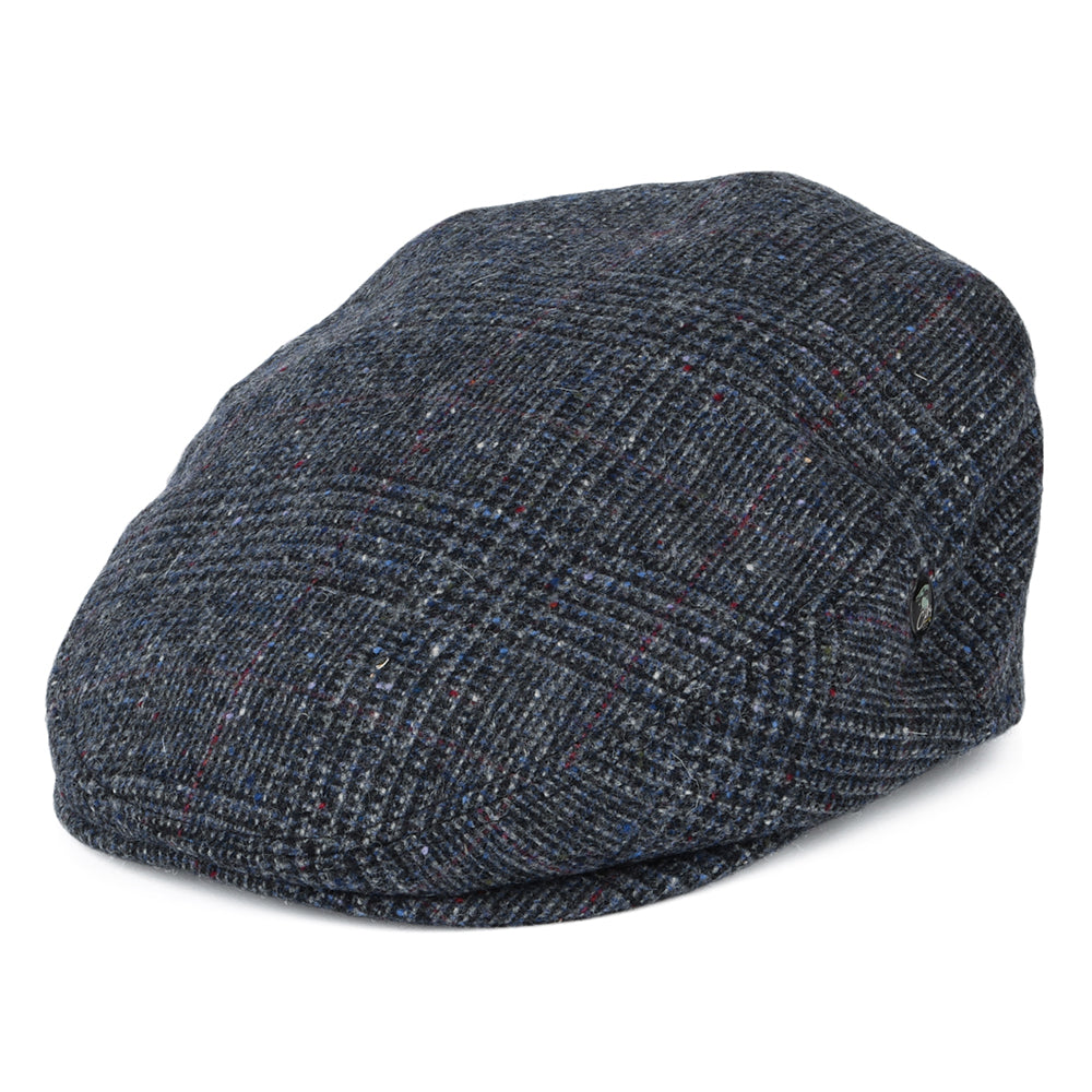 Casquette Plate en Tweed du Donegal Prince-de-Galles bleu CITY SPORT