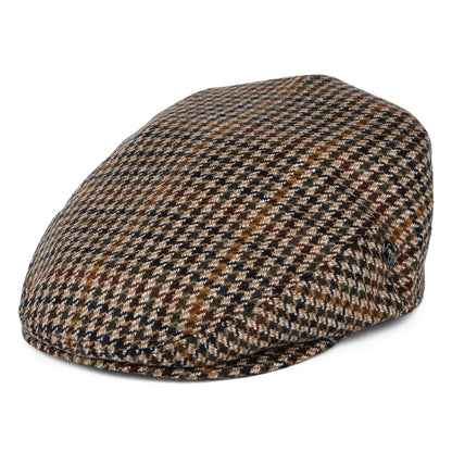 Casquette Plate Pied-de-Poule en Laine et Cachemire camel CITY SPORT