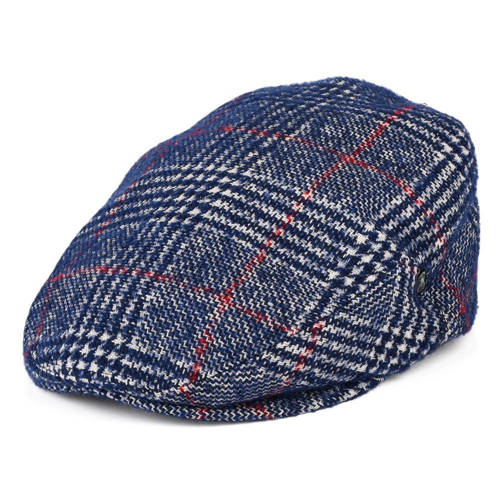 Casquette Plate Prince-de-Galles en Laine Vierge bleu CITY SPORT