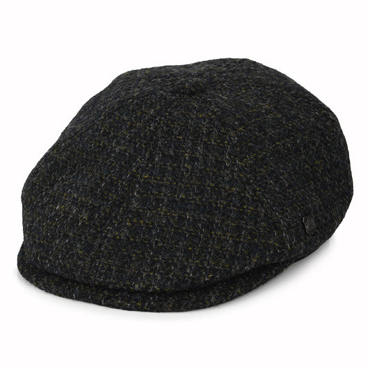 Casquette Gavroche en HARRIS TWEED à Carreaux Hudson anthracite FAILSWORTH