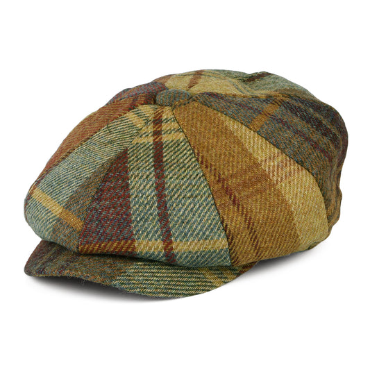 Casquette Gavroche en Laine Britannique Tartan moutarde-marron-vin FAILSWORTH