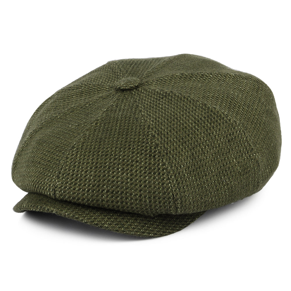 Casquette Gavroche en Lin et Coton Hatteras olive-khaki STETSON