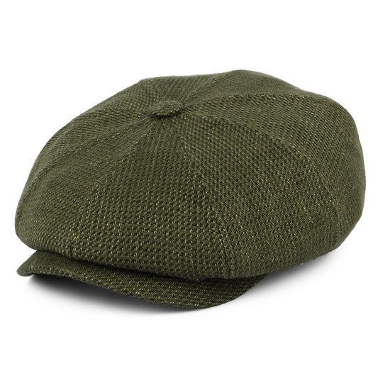 Casquette Gavroche en Lin et Coton Hatteras olive-khaki STETSON