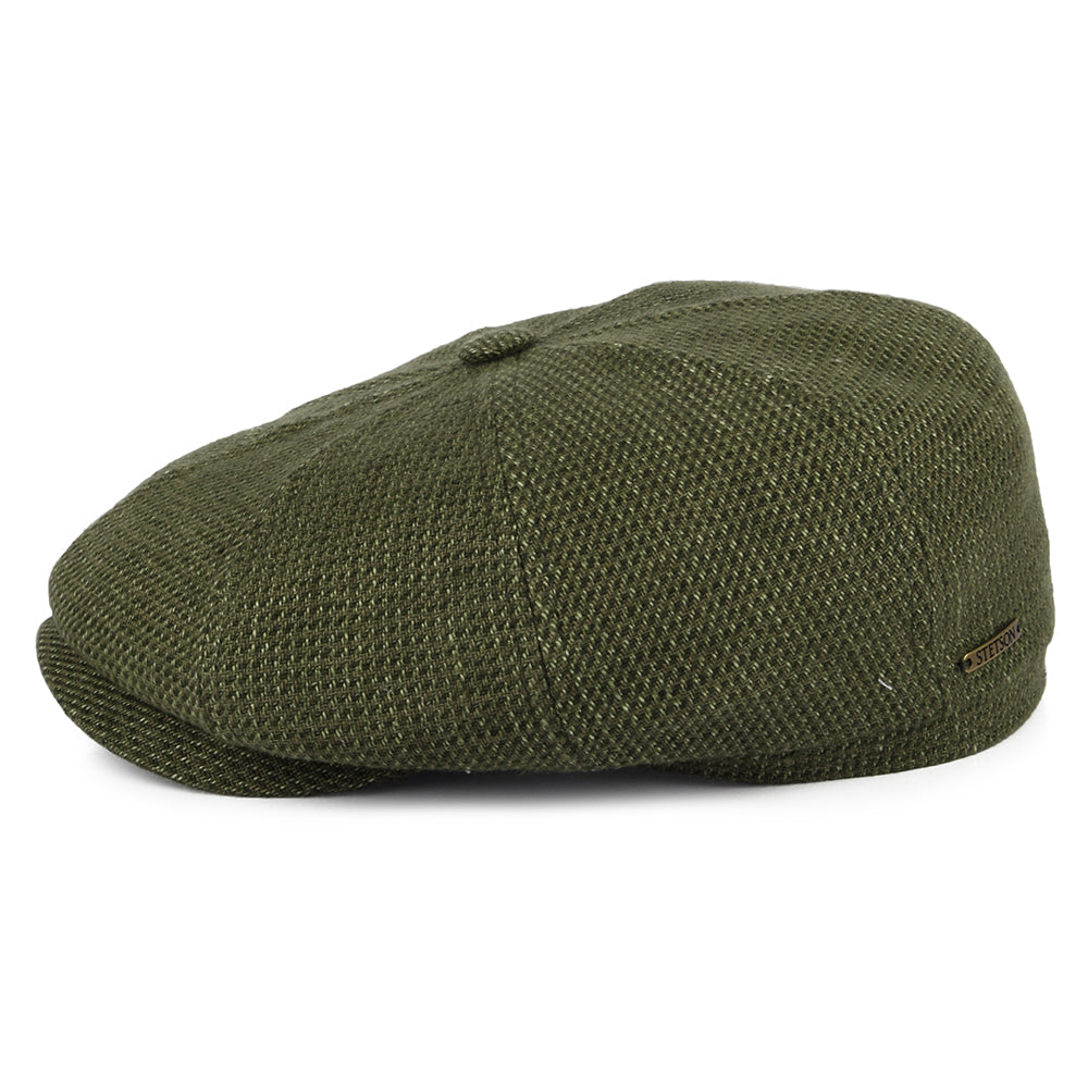 Casquette Gavroche en Lin et Coton Hatteras olive-khaki STETSON