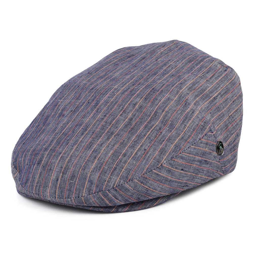 Casquette Plate en Lin à Rayures bleu CITY SPORT