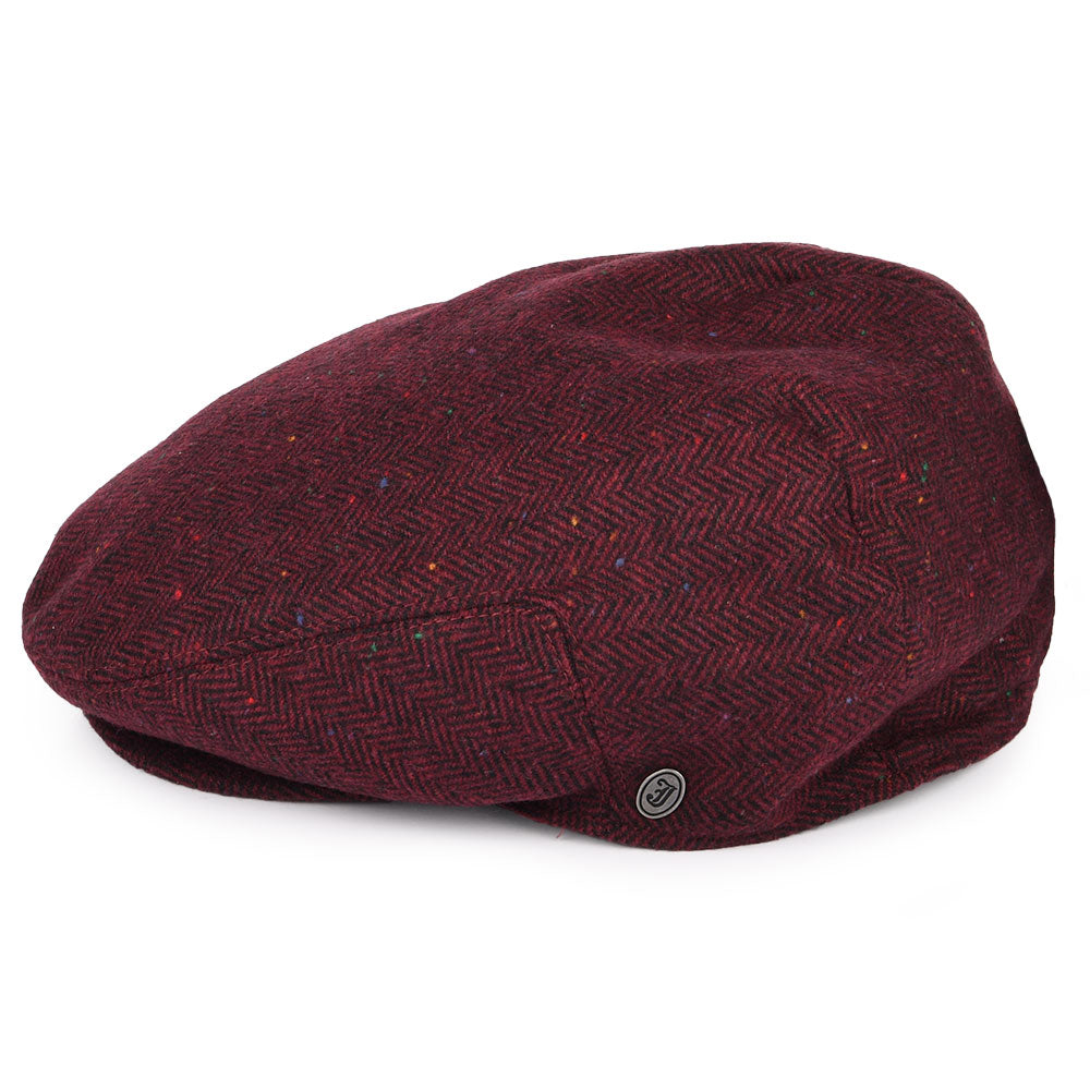 Casquette Plate à Chevrons Hillcrest bordeaux-noir JAXON & JAMES
