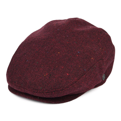 Casquette Plate à Chevrons Hillcrest bordeaux-noir JAXON & JAMES